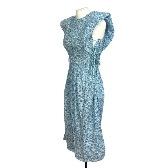 Sea New York Ida Smocked Dress SS22-087 Blue  XS New $450 - Picture 4 of 7